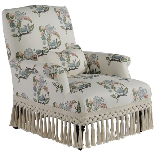 Napoleon Chair, Twig Garden w/ Braided Bullion Fringe