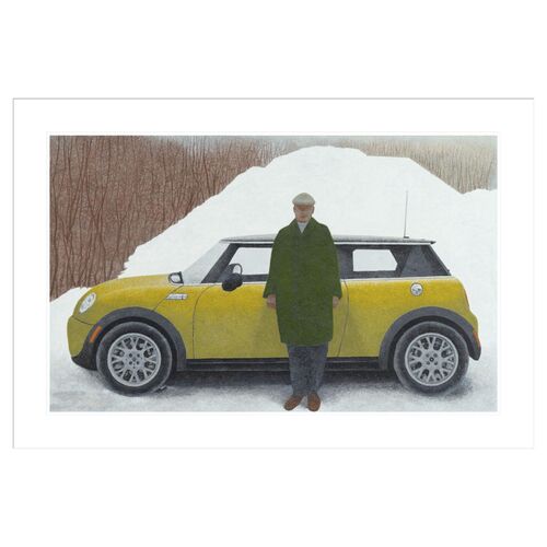 Artist and Car by Alex Colville Framed Print