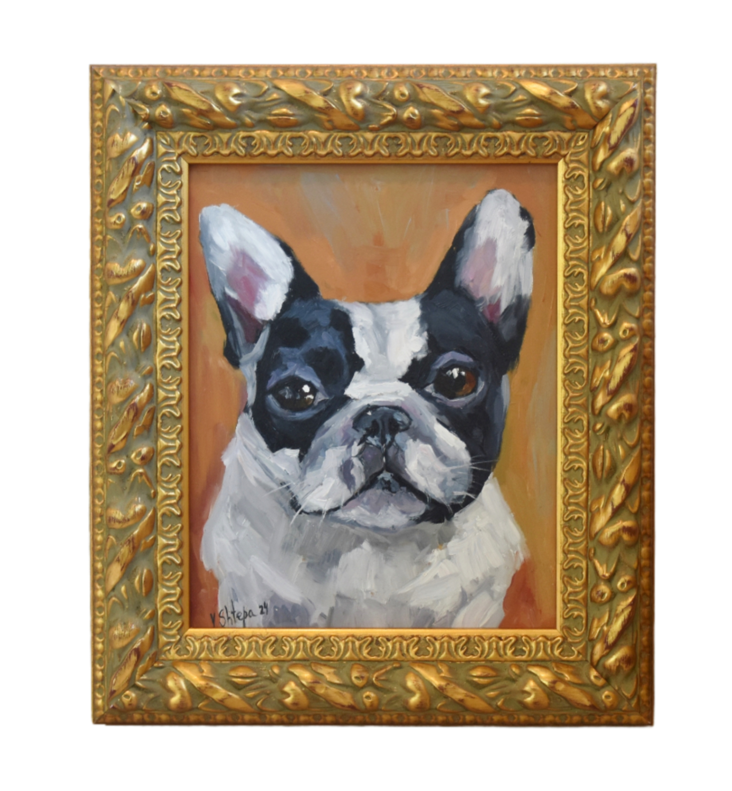 French Bulldog Dog Portrait Painting~P77692857