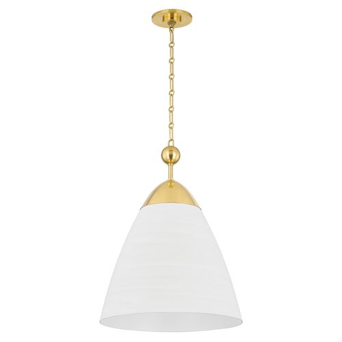 Bronson Pendant, Aged Brass/White Plaster Bronson Pendant, Aged Brass/White Plaster