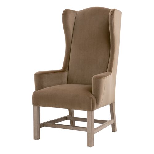 Avalon Velvet Arm Chair, Caramel
