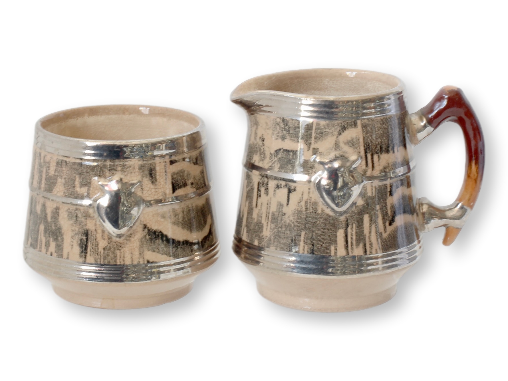 1930s Silver Shield Cream & Sugar~P77701819