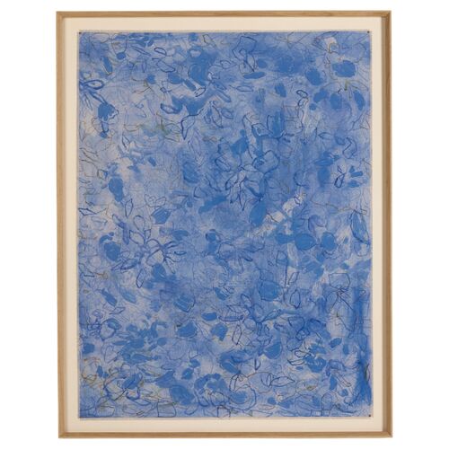47" x 60" Glimmer No 23 Painting by Laurel-Dawn Latshaw, White Oak Frame 47" x 60" Glimmer No 23 Painting by Laurel-Dawn Latshaw, White Oak Frame
