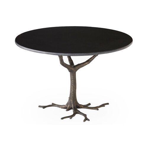 Faux Bois 41" Dining Table, Granite/Iron~P76975258