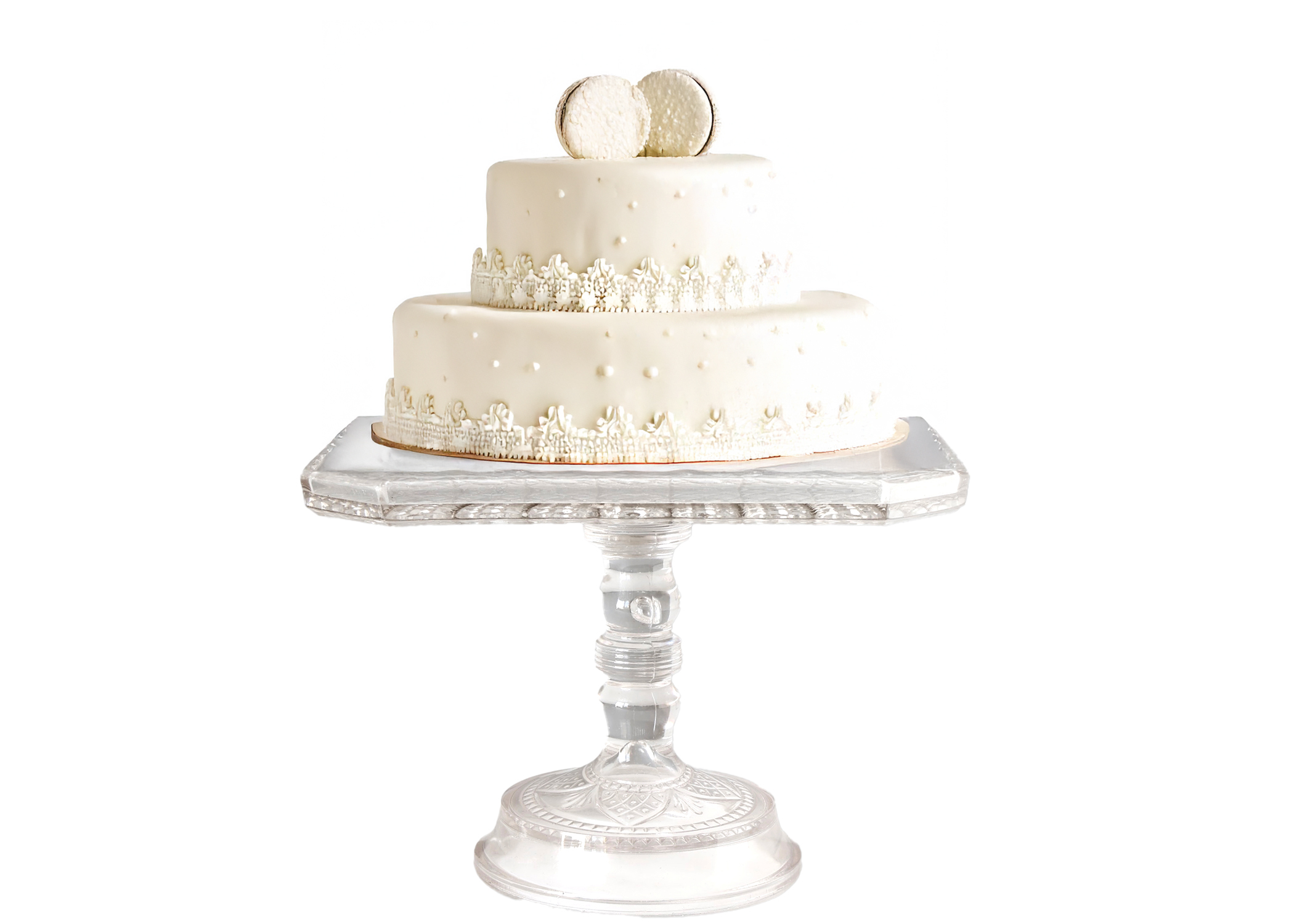Vintage Pressed Glass Cake Stand~P77719061