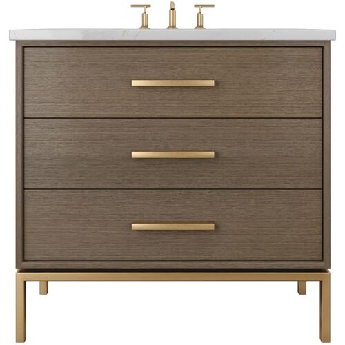 Briar White Oak Three-Drawer Single Bathroom Vanity