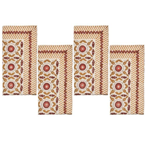 S/4 Majorelle Napkin, Brown/Orange