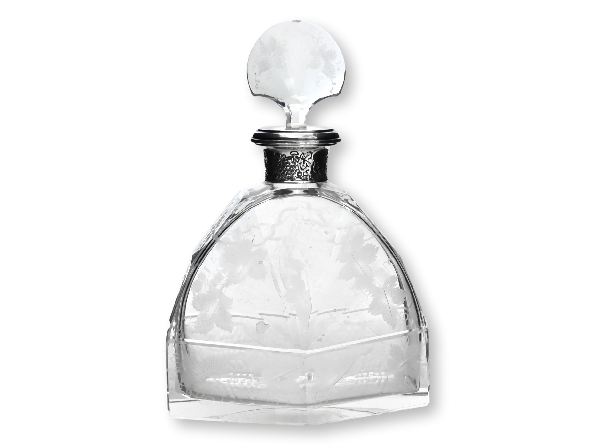 Art Deco Sterling Silver Cuffed Decanter~P77696077