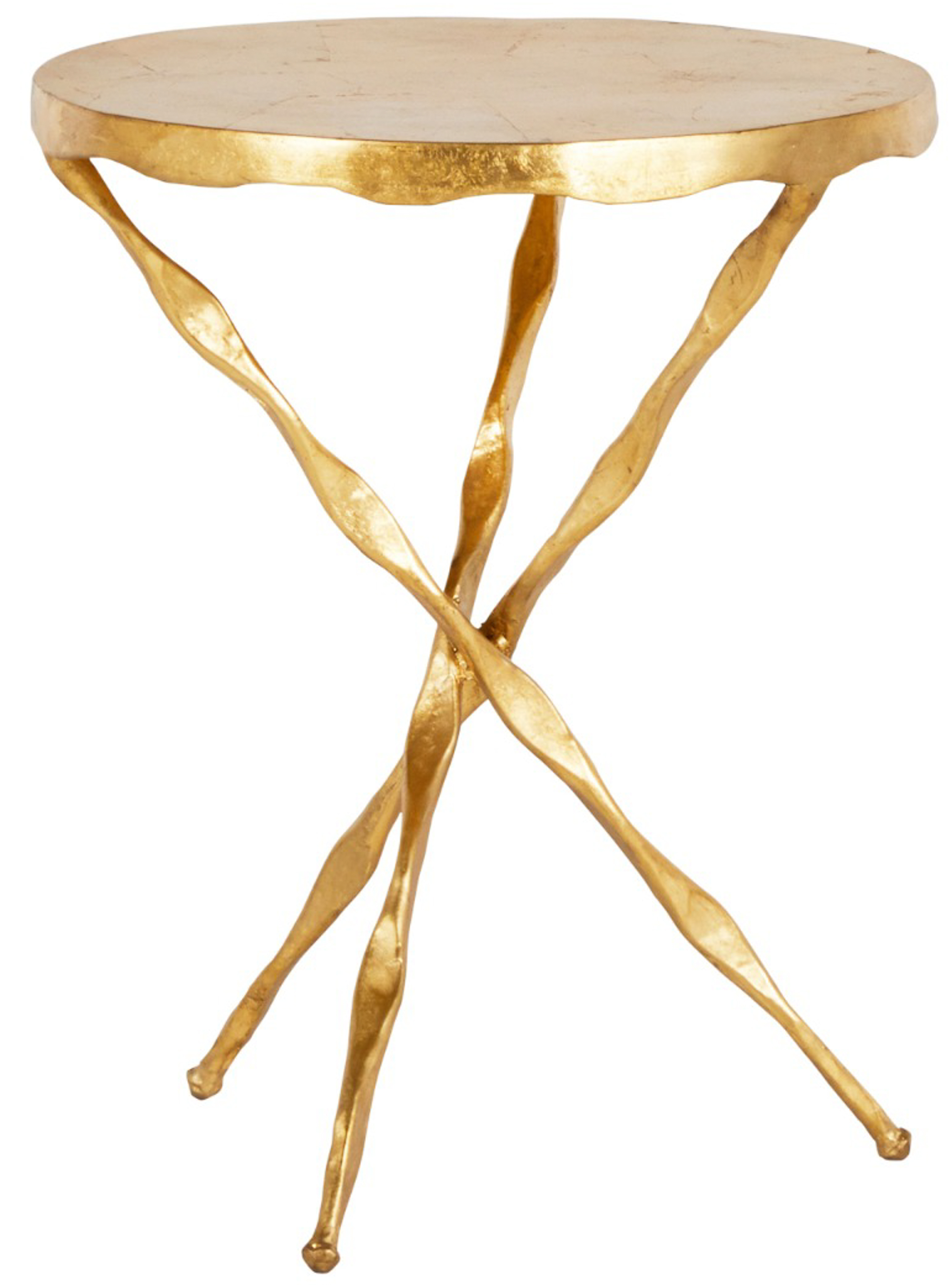 Edgar Iron Side Table, Gold Leaf