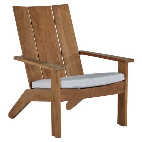 Ashland Outdoor Adirondack Chair, Natural Teak~P77578951