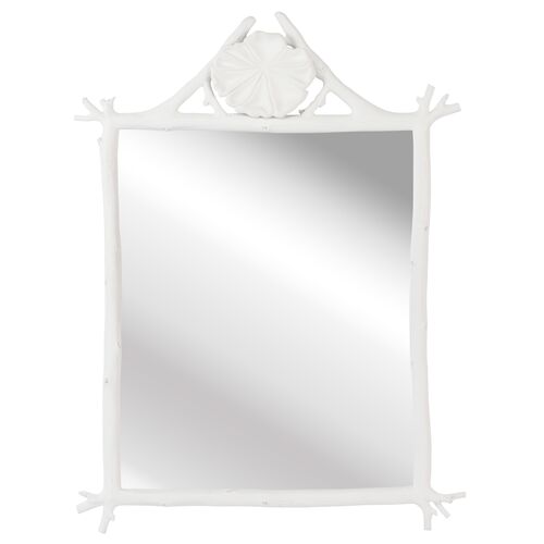 Grotto Composite Wall Mirror, White
