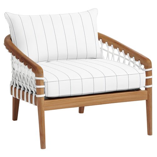 Stonington Outdoor Upholstered Chair, Sunbrella Stripe