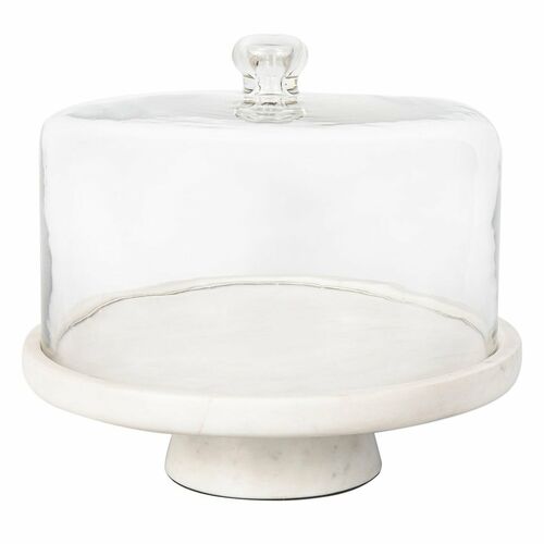 Haji Marble Footed Cake Stand With Dome Haji Marble Footed Cake Stand With Dome ~P111123818