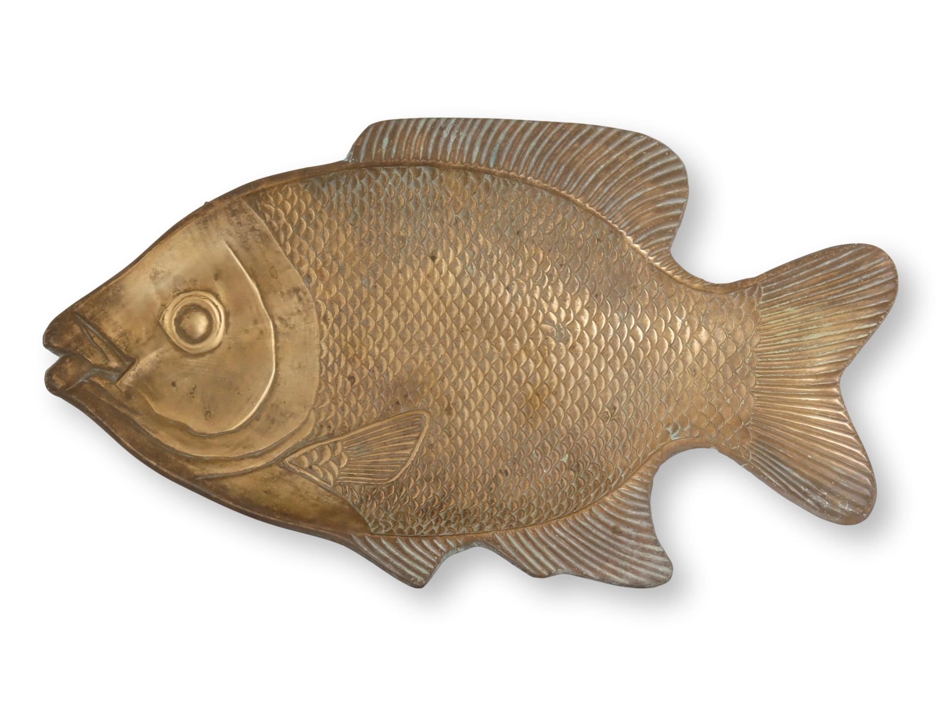 Midcentury Brass Fish Decorative Plate~P77690094