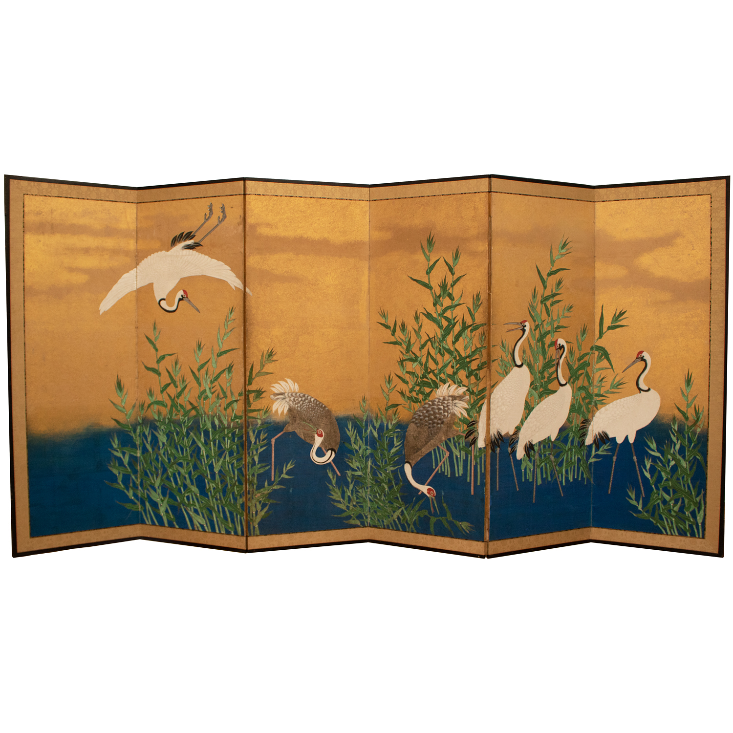 Meiji Yamato-E Screen With Cranes~P77673193