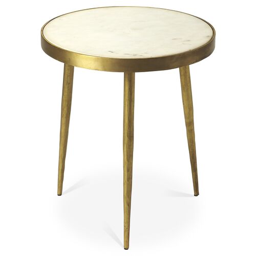 Clyatt Marble Side Table, Antiqued Gold~P77330266