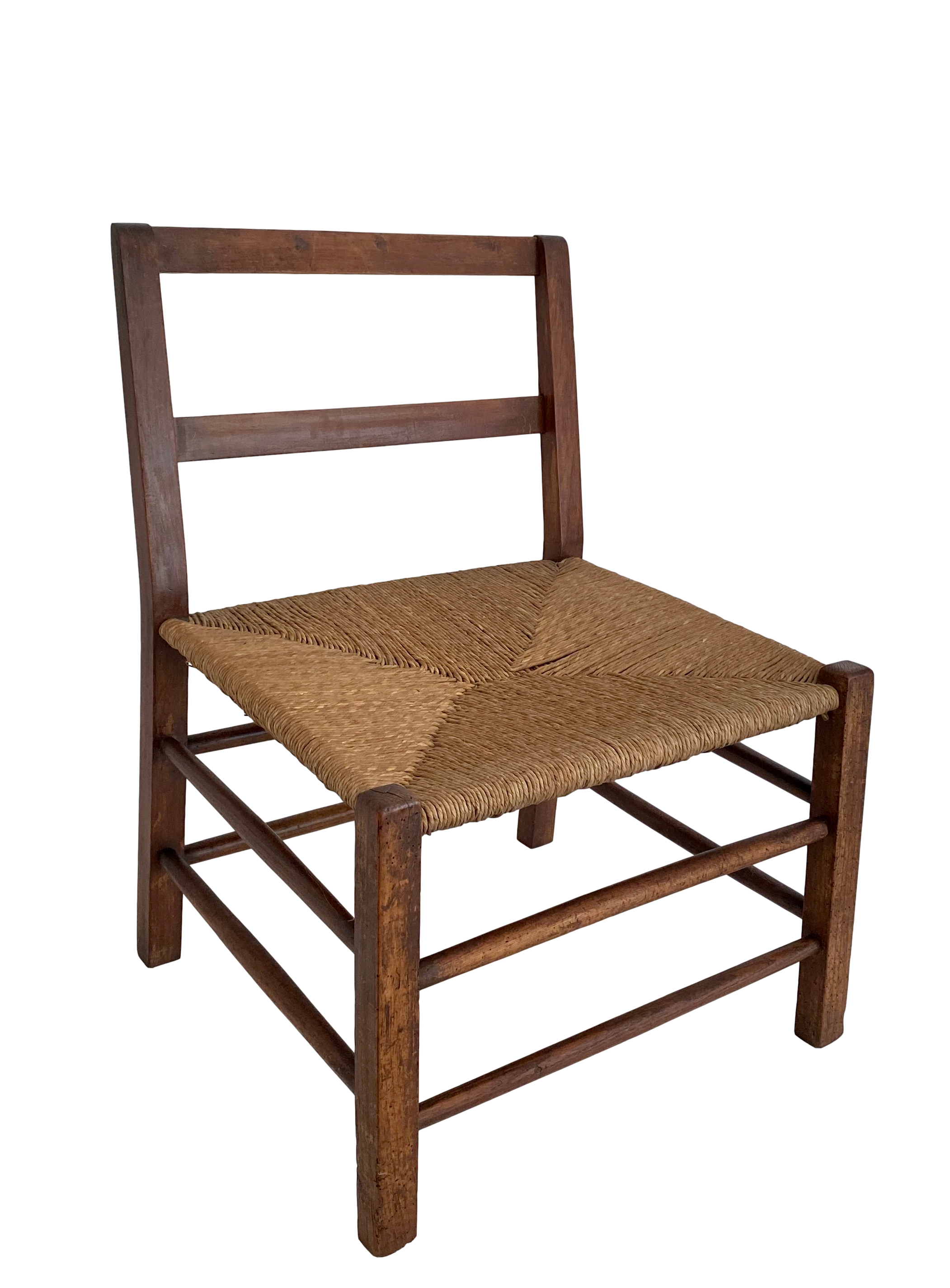 Danish Modern Walnut Chair W/ Rush Seat~P77645217