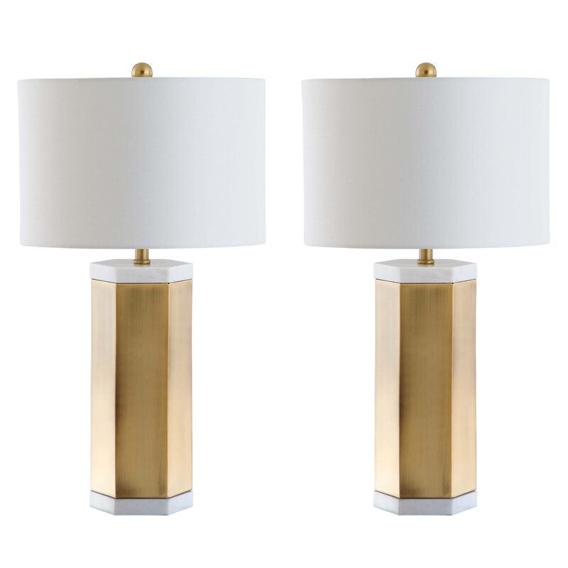 S 2 Scola Table Lamps Gold White One, Table Lamps Gold And White