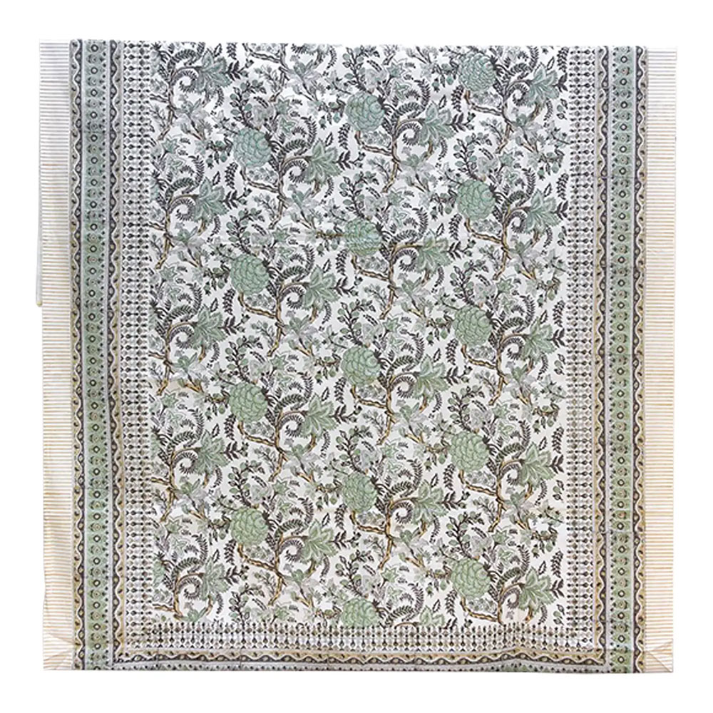 Olive Garden, Hand Blockprint Coverlet~P77755908