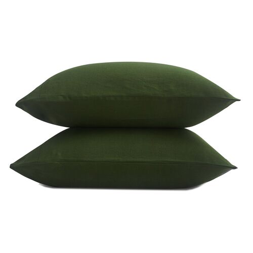 French Linen Pillowcase Set, Forest~P77591754