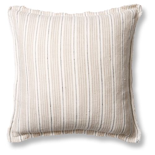 Newport 20x20 Pillow, Natural/Midnight Linen~P77346816