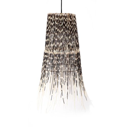 Porcupine Quill Cone Pendant, Black