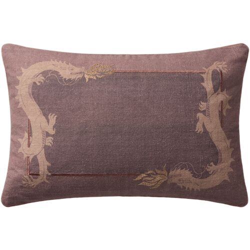 Dragon 13x21 Lumbar Pillow, Mauve