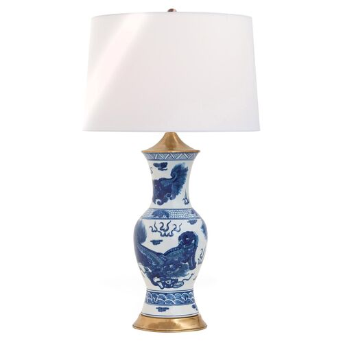 Chow Table Lamp, Blue/White~P77380130