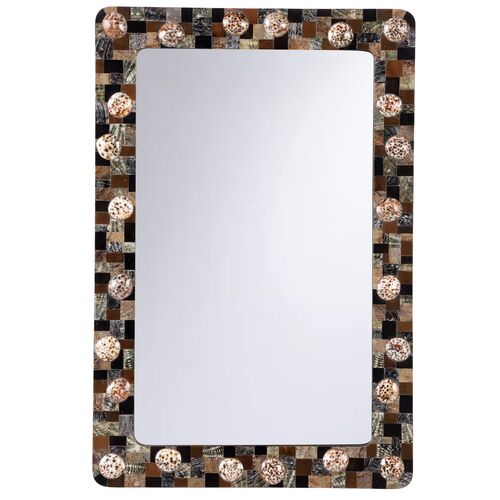 Mariel Shell Mosaic Wall Mirror, Brown