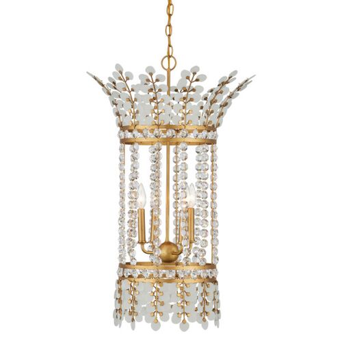 Bradshaw Crystal Lantern, White Brass