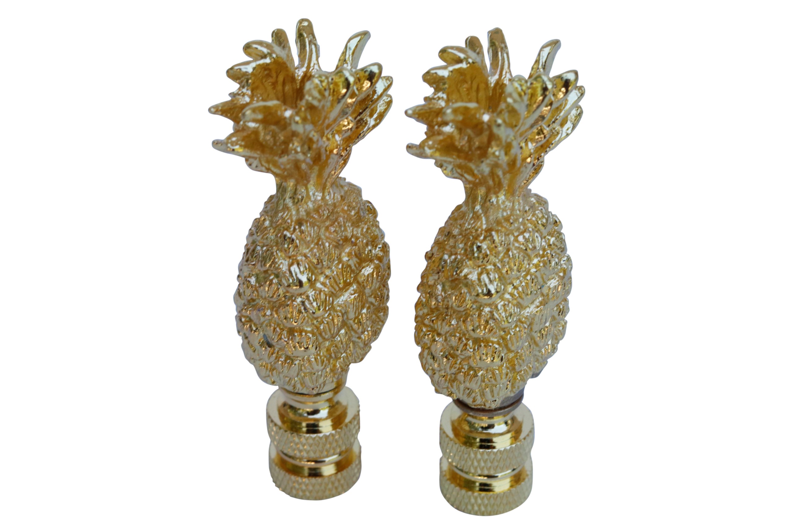 Pineapple Brass Lamp Finials - a Pair~P77718984