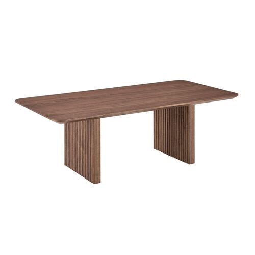 Duke 47" Fluted Coffee Table, Walnut