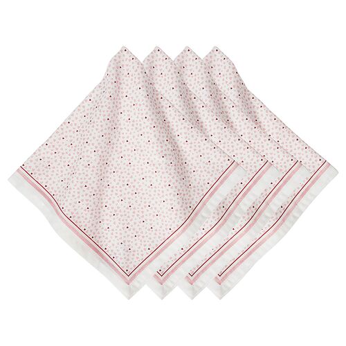 S/4 Love You More Napkins, Pink