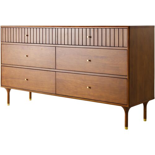 Yandel 6-Drawer Dresser, Brown