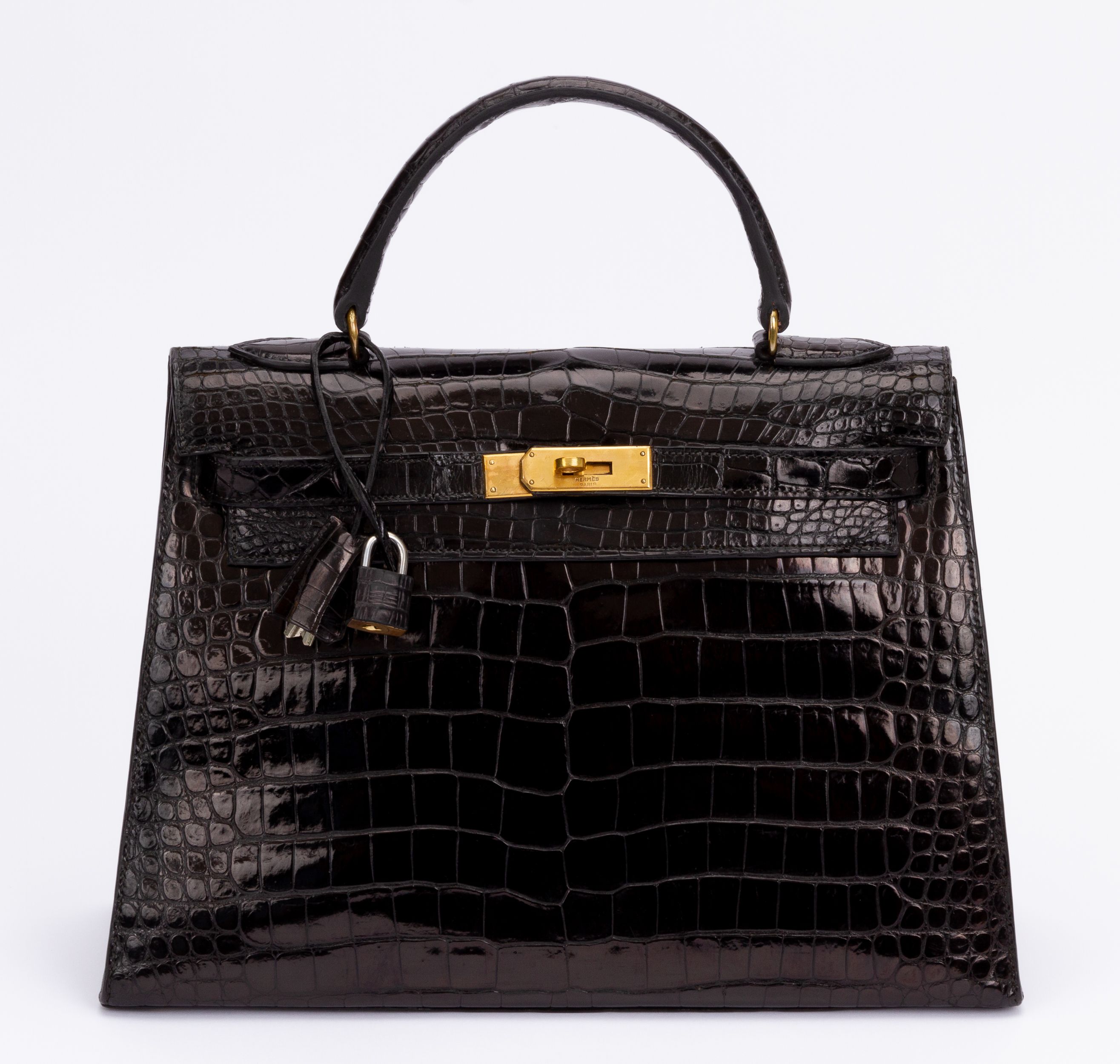 Hermès Black Crocodile Vintage Kelly Bag~P77660312