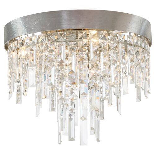 Winfield 4-Light Flush Mount, Antique Silver