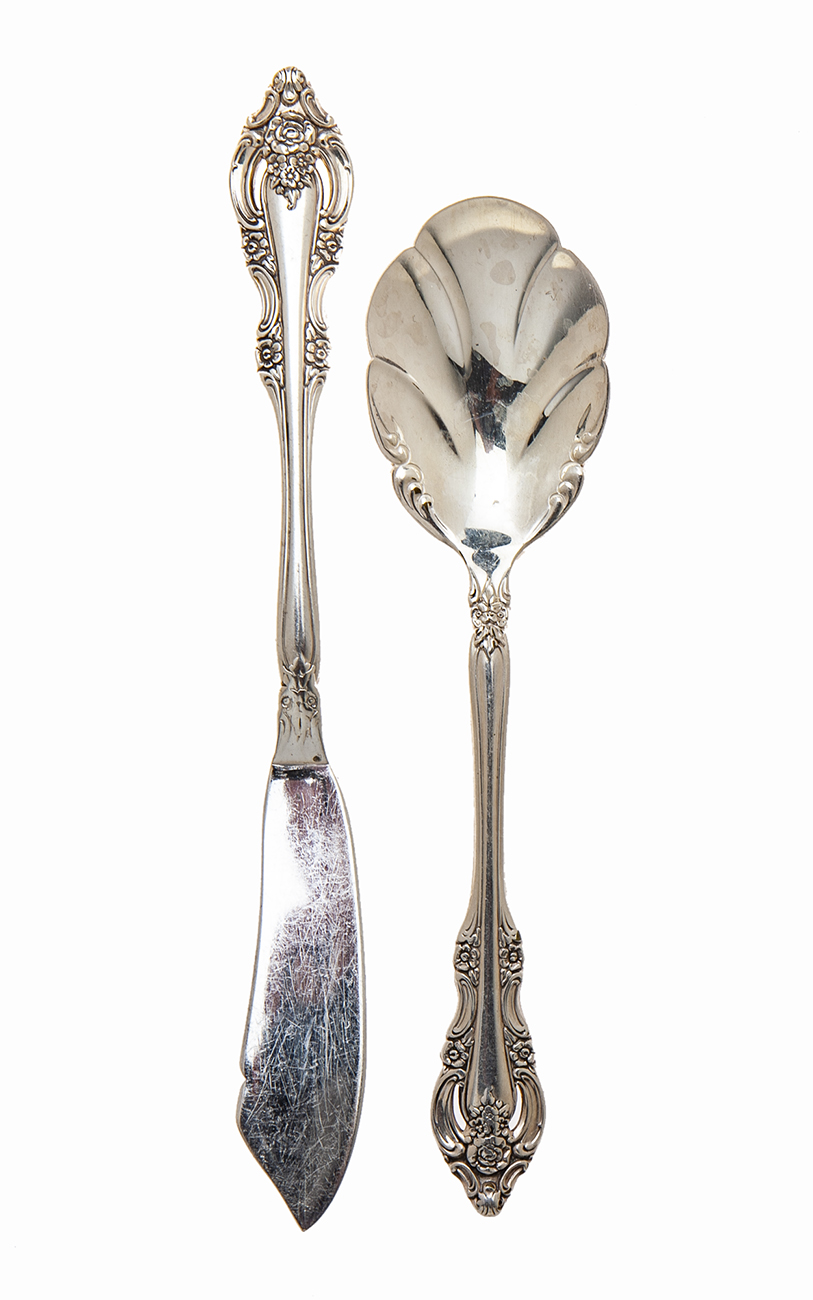 Silver Serving Set Knife/Spoon~P77662017