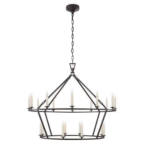 Darlana Large Two-Tiered Ring Chandelier, Bronze~P77338408