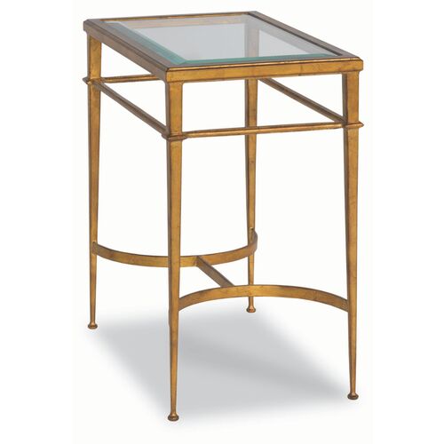 Vienne Rectangle Side Table, Gold Leaf~P77550385
