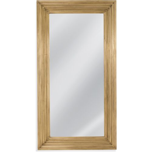 Darbi Rectangular Floor Mirror, Brass~P77644261