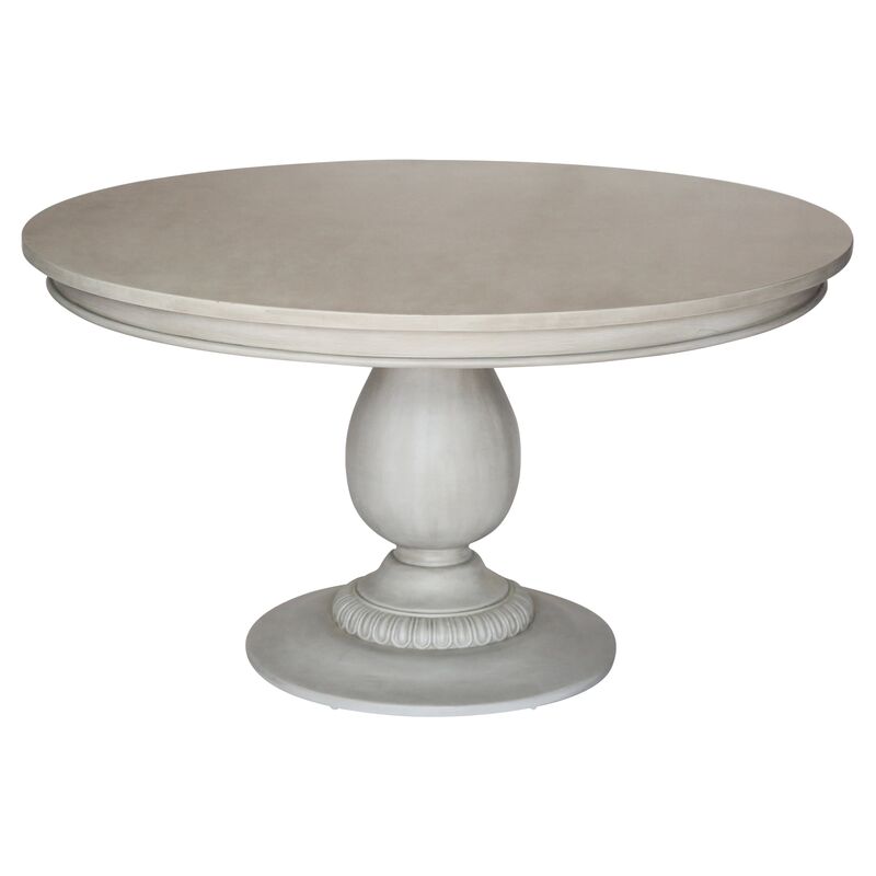 Charlotte Round Dining Table, Aged French Gray