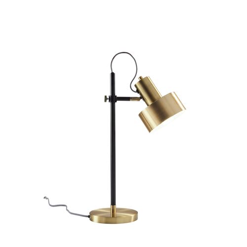 Ajax Desk Lamp, Matte Black/Brass~P69529930