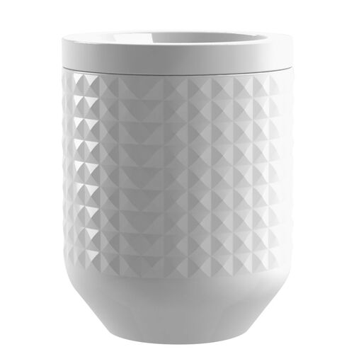 S/3 diamond Stoneware Large Canister, White~P77615536