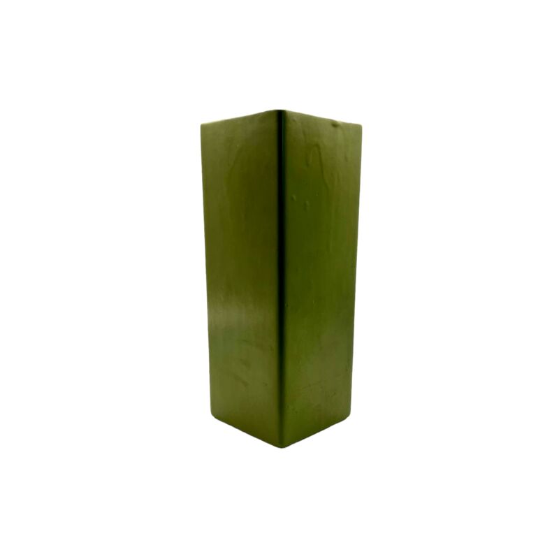 1970s Tall Sage Green Cube Vase
