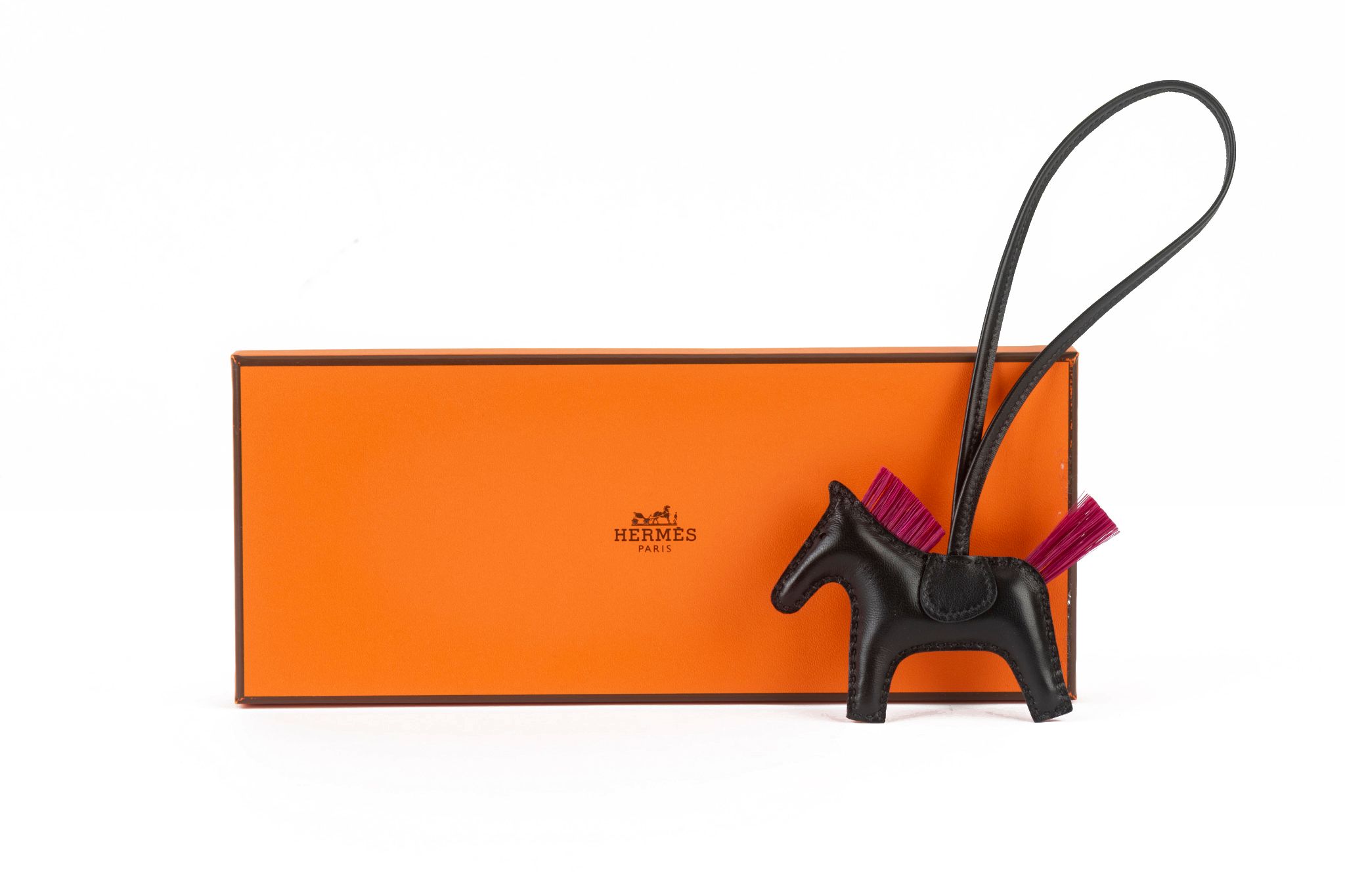 Herm�����s NIB Black Rodeo PM Grigri Charm~P77740703