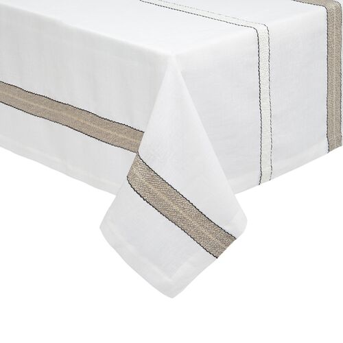Puglia Tablecloth, White/Gold~P77629654