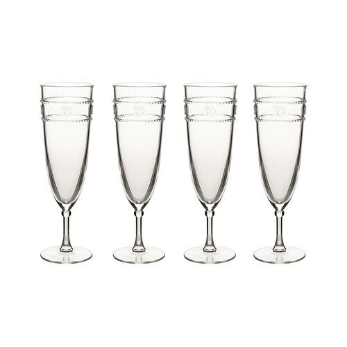 S/4 Isabella Acrylic Flutes, Clear