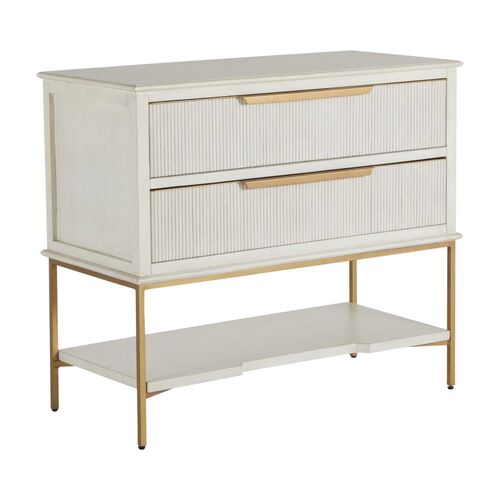 Riggs Nightstand, Sesame White/Satin Gold~P77606315