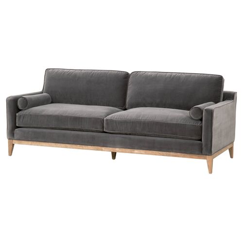 Dark Grey Velvet Sofa