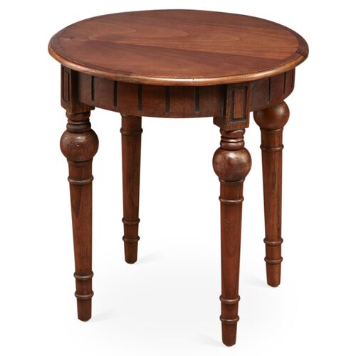 Mathis Round Side Table, Mahogany~P77326231